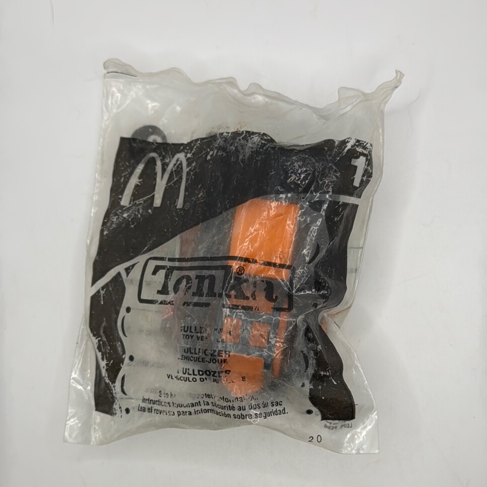 Vintage 2003 McDonalds Happy Meal Toy Tonka Bulldozer Orange Black Car #1‎